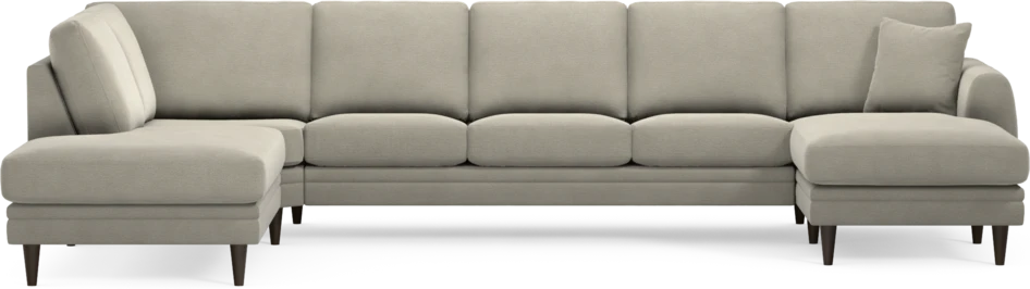 Eden - 3-sits soffa med divan vänster och schäslong höger - Brun