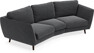Madison - 3-sits soffa svängd, 70 cm - Svart