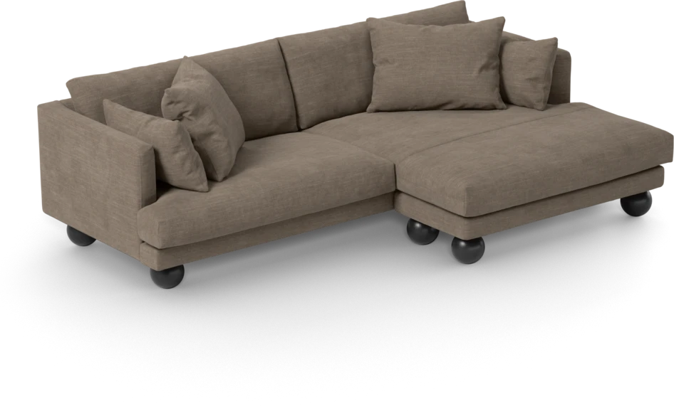 Harper - 4-sits med schäslong XL höger - Brun