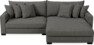 Rossi - 2-sits soffa med schäslong XL höger - Grå