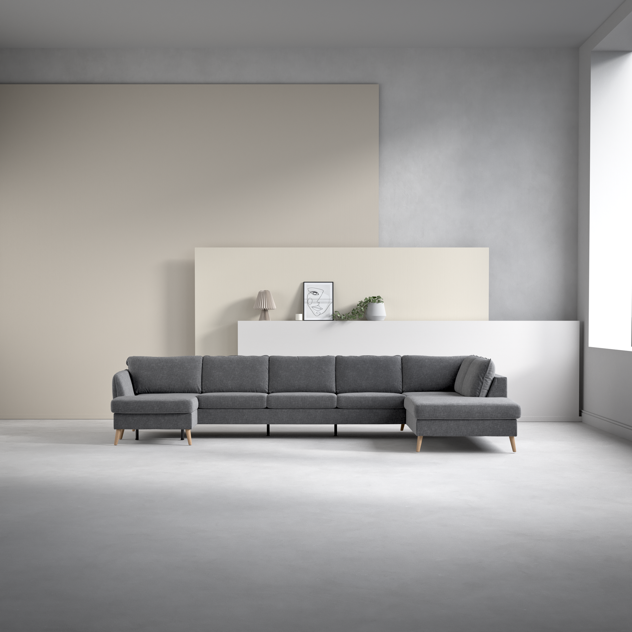 County - 4-sits soffa med schäslong vänster och divan höger - inspiration