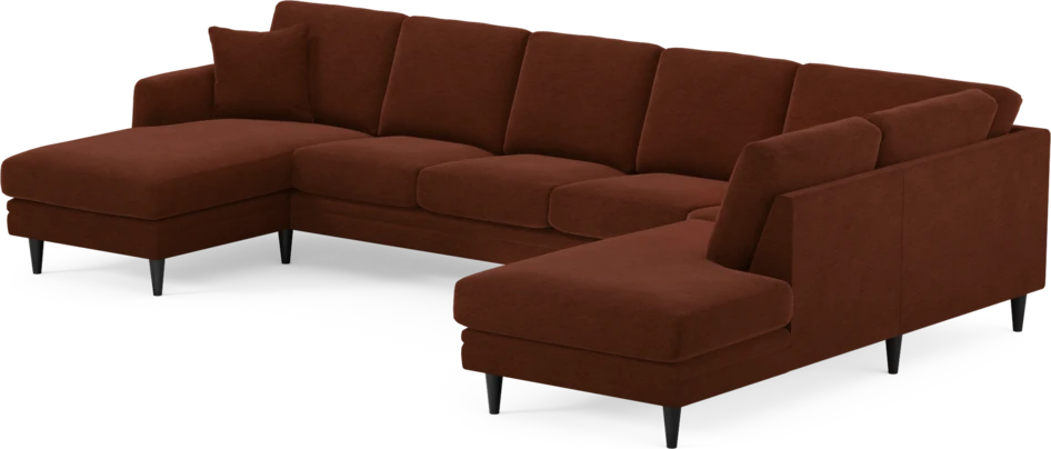 Eden - 3-sits soffa med schäslong vänster och divan höger - Orange