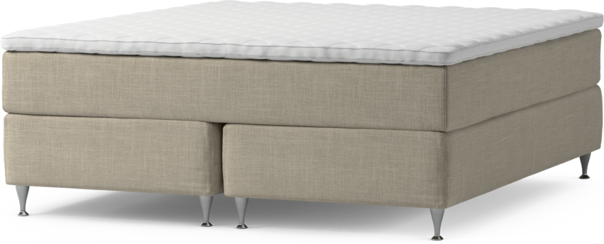 Delux Exclusive - Kontinentalsäng, dubbelsäng med bäddmadrass och sängben - Beige