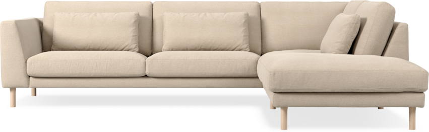 Willow - 3-sits soffa med divan höger, fast klädsel - Beige