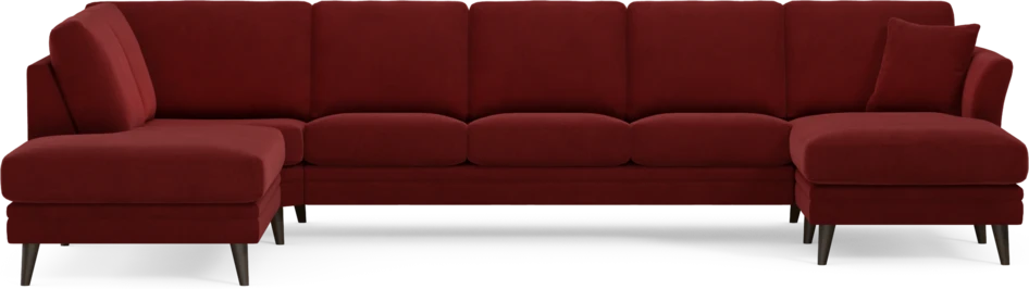 Eden - 3-sits soffa med divan vänster och schäslong höger - Röd