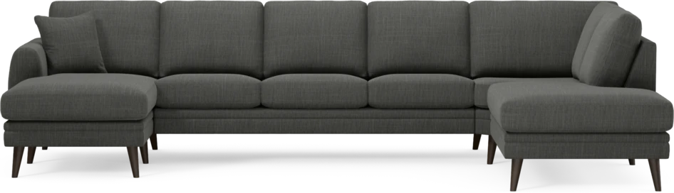 Eden - 3-sits soffa med schäslong vänster och divan höger - Grå