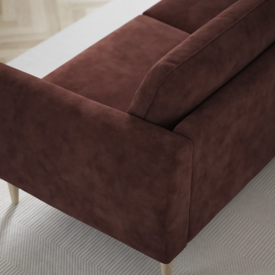 Bridge - 3-sits soffa med schäslong vänster och divan höger - Röd
