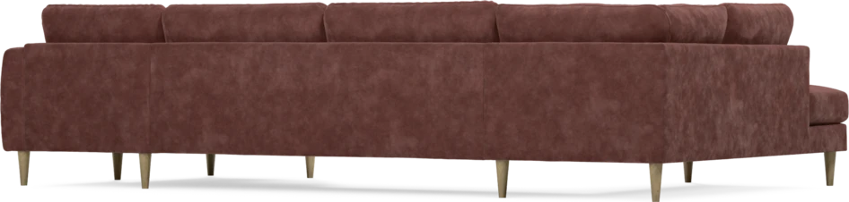 Bridge - 3-sits soffa med divan vänster och schäslong höger - Röd
