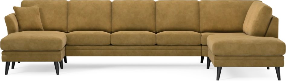 Eden - 3-sits soffa med schäslong vänster och divan höger - Gul
