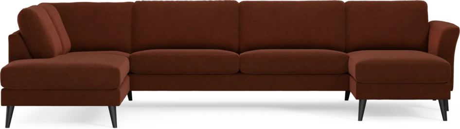 Bridge - 3-sits soffa med divan vänster och schäslong höger - Orange