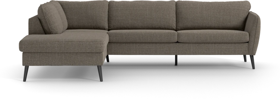 County - 2,5-sits soffa med divan vänster - Brun