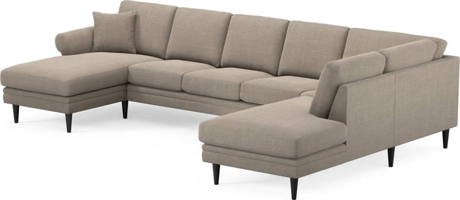 Eden - 3-sits soffa med schäslong vänster och divan höger - Beige