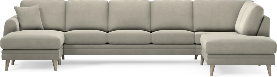 Eden - 3-sits soffa med schäslong vänster och divan höger - Brun
