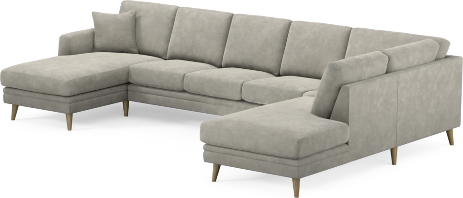 Eden - 3-sits soffa med schäslong vänster och divan höger - Grå