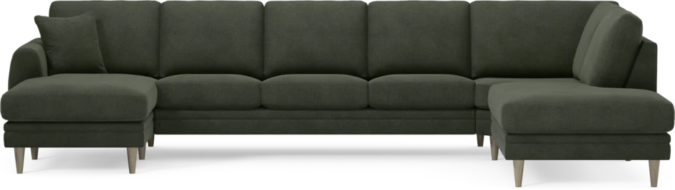 Eden - 3-sits soffa med schäslong vänster och divan höger - Grön