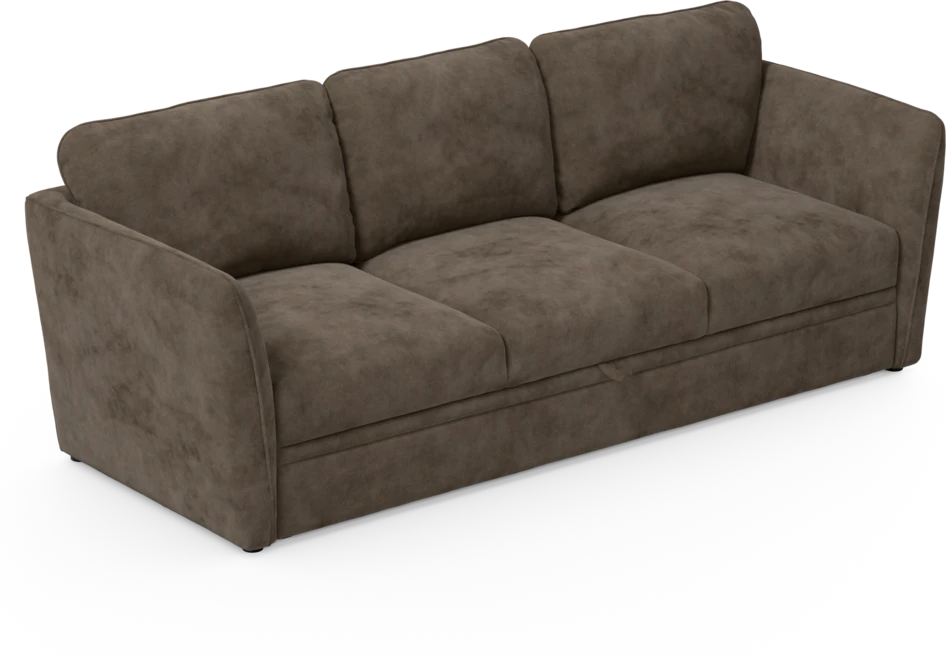 Öland - Bäddsoffa 3-sits, längsbäddad - Brun