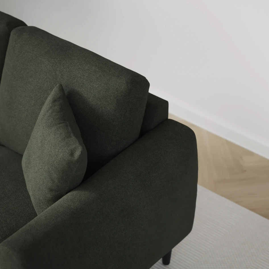 Eden - 3-sits soffa med divan vänster och schäslong höger - Grön