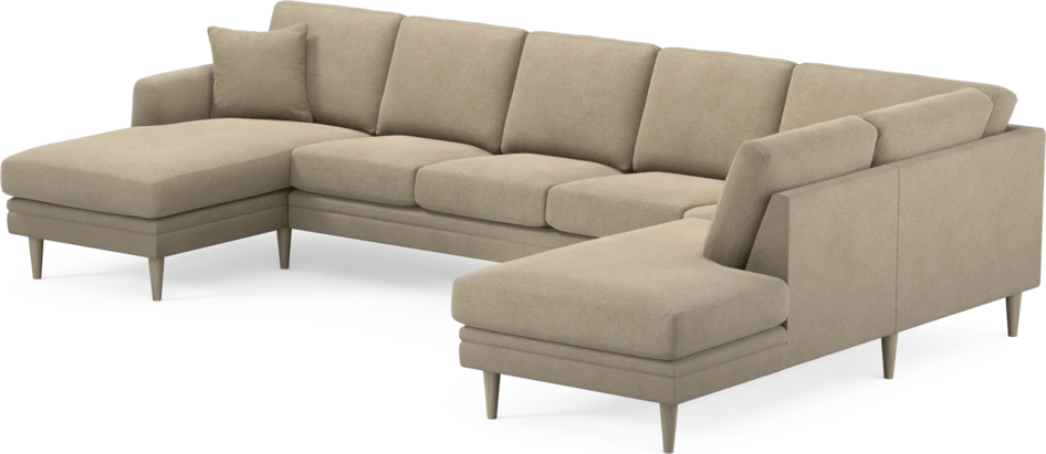 Eden - 3-sits soffa med schäslong vänster och divan höger - Beige