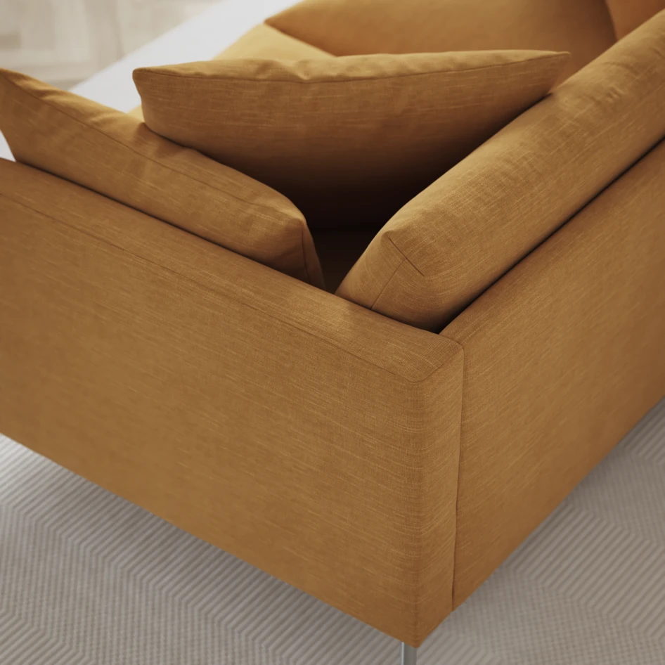Harper - 3-sits soffa, hel dyna - Gul