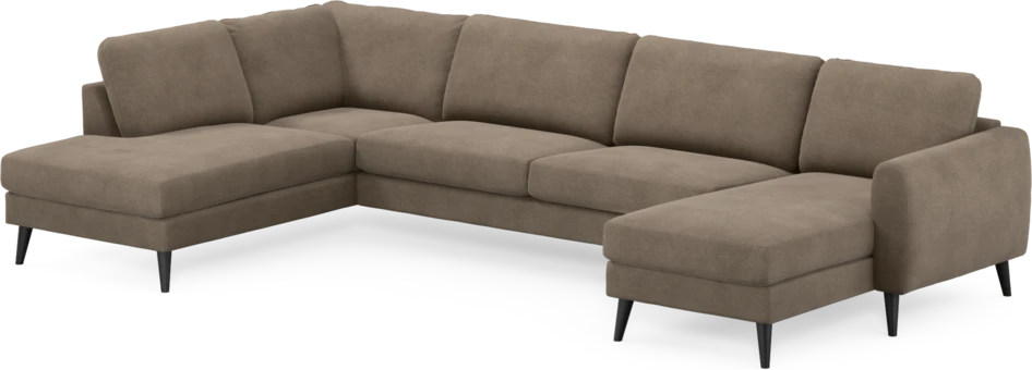 Bridge - 3-sits soffa med divan vänster och schäslong höger - Brun