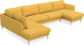 Bridge - 3-sits soffa med divan vänster och schäslong höger - Gul