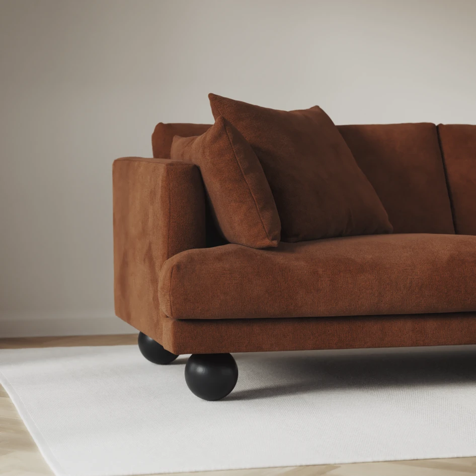 Harper - 4-sits med schäslong XL höger - Orange