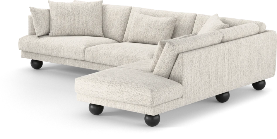 Harper - 3-sits soffa med divan höger - Grå