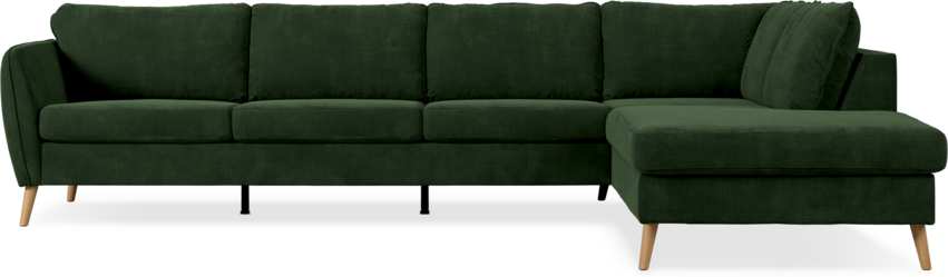 County - 3-sits soffa med divan höger - Grön