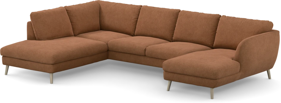 Madison - 2-sits soffa med divan vänster och schäslong höger - Orange