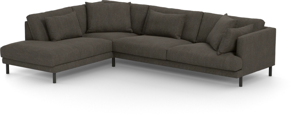 Harper - 3-sits soffa med divan vänster - Brun