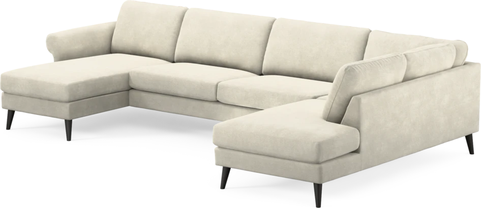 Bridge - 3-sits soffa med schäslong vänster och divan höger - Vit