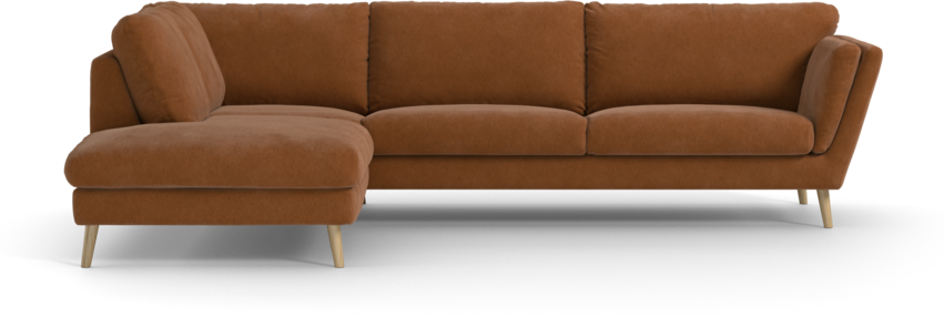 Madison - 3-sits soffa med divan vänster - Orange