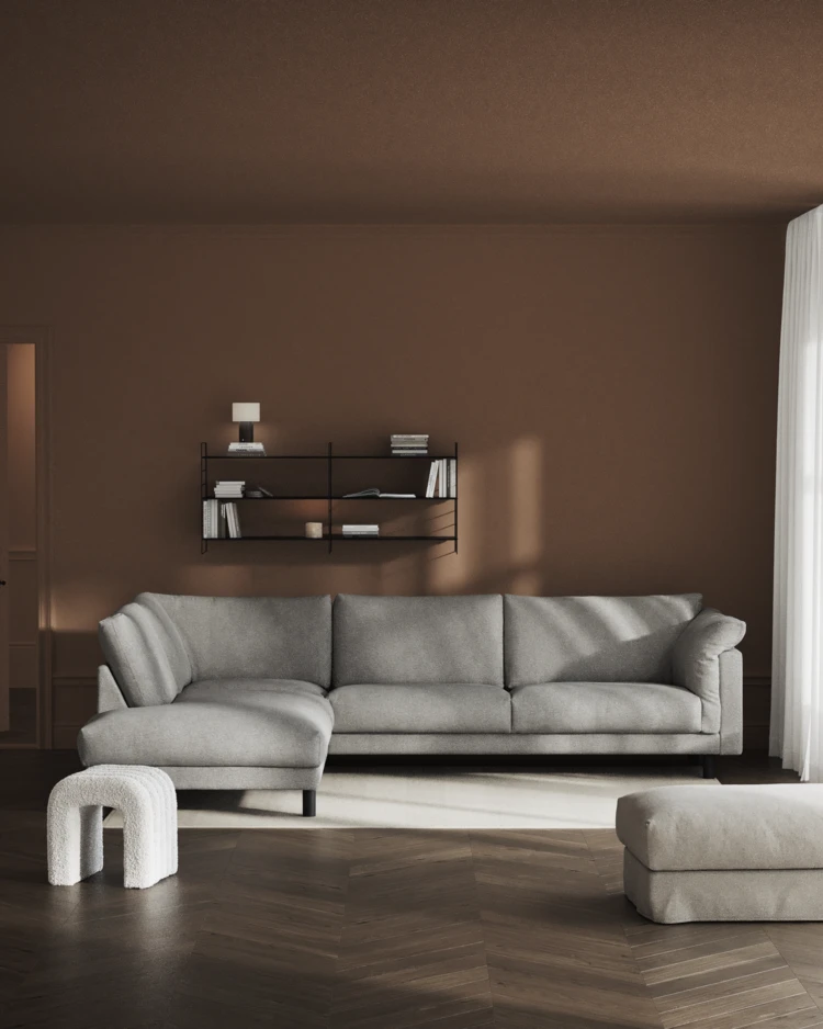 Cherrie - 3-sits soffa med divan vänster, fast klädsel - inspiration