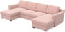 Friday - 2-sits soffa med två schäslonger - Rosa