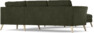 Bridge - Hörnsoffa, 2+3-sits med schäslong höger - Grön