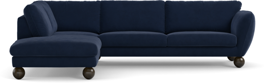 Madison - 3-sits soffa med divan vänster - Blå
