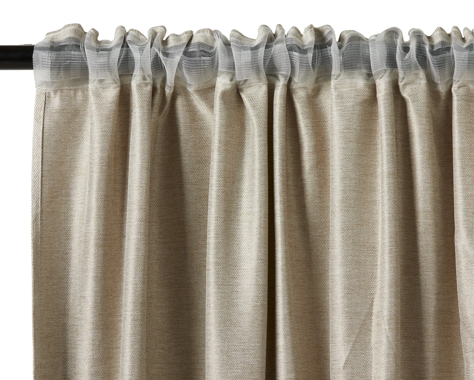 Grace - Rumsförmörkande gardin, 2-pack,135x250 cm - Beige