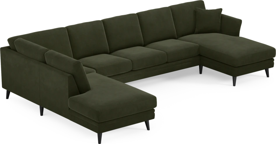Eden - 3-sits soffa med divan vänster och schäslong höger - Grön