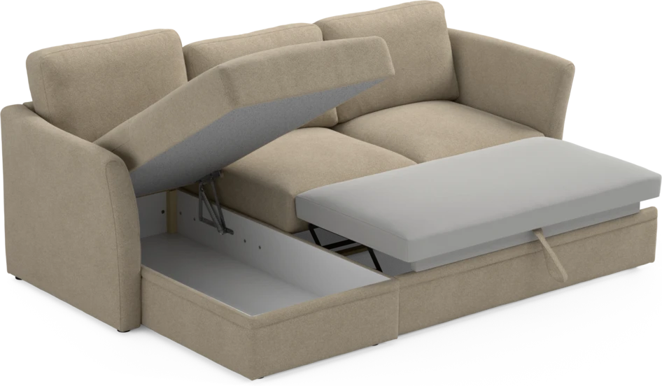 Öland - Bäddsoffa med schäslong vänster - Beige