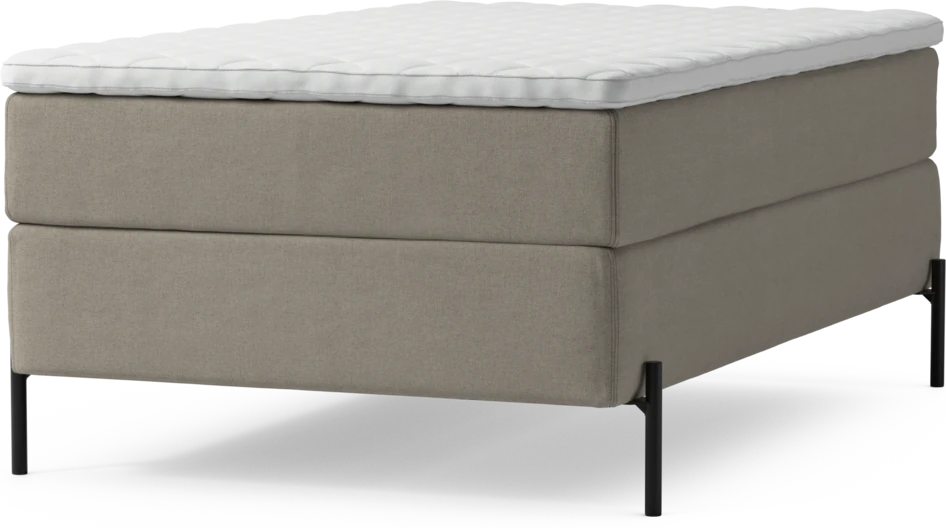 Delux Exclusive - Kontinentalsäng, enkelsäng 120 cm med bäddmadrass och sängben - Beige