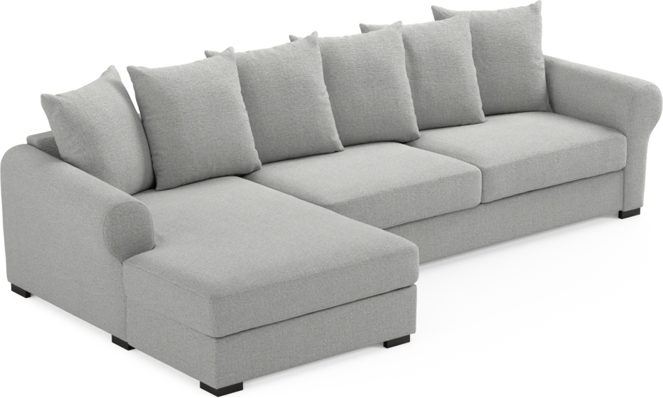 Town - 3-sits soffa med schäslong vänster - Grå