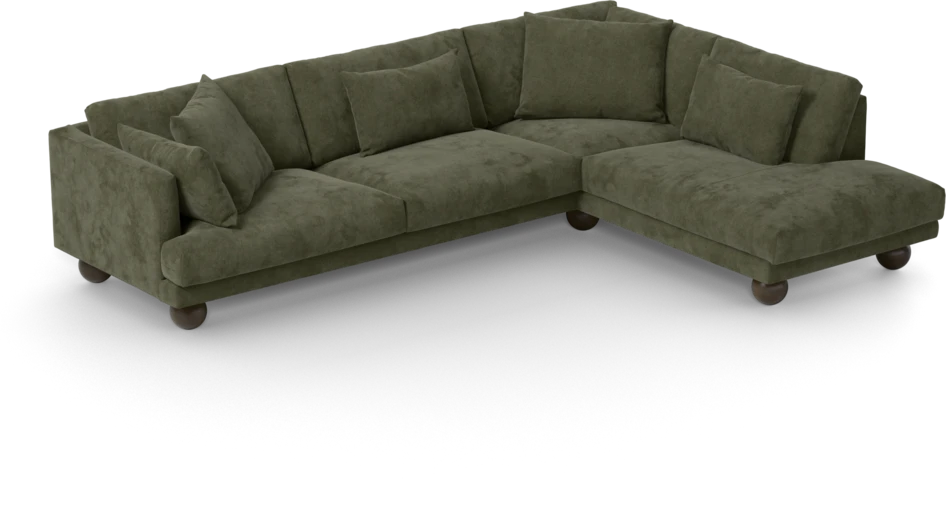Harper - 3-sits soffa med divan höger - Grön