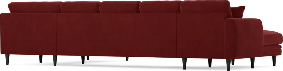 Eden - 3-sits soffa med schäslong vänster och divan höger - Röd