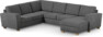 Friday - Hörnsoffa, 2+3-sits med schäslong höger - Grå