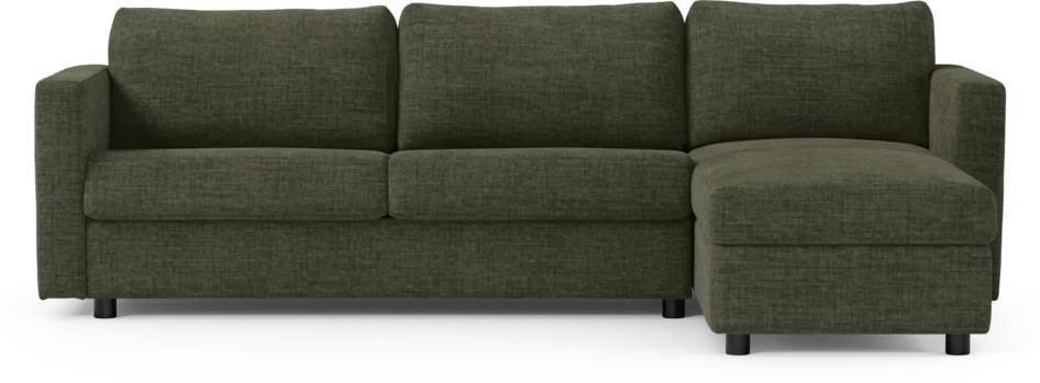 Lindö - Bäddsoffa 2,5-sits med schäslong, vändbar - Grön