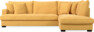 Mila - 3-sits soffa med divan höger, hel dyna - Gul