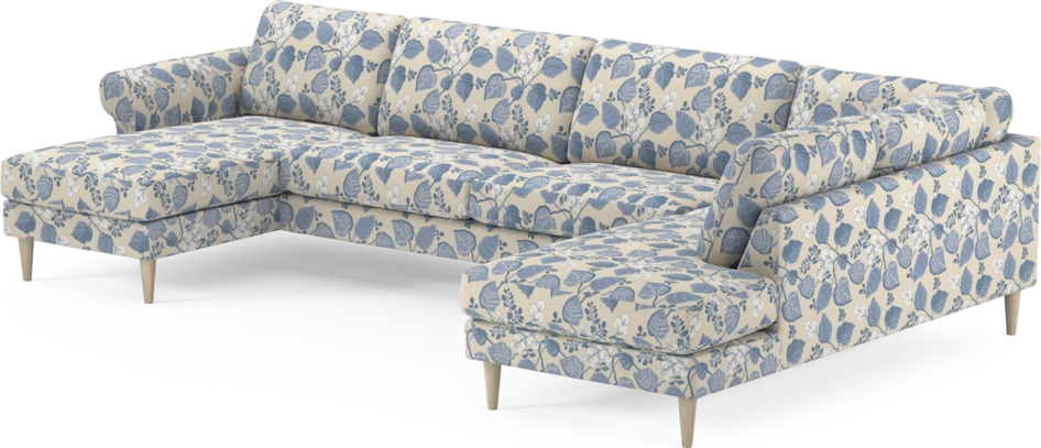 Bridge - 3-sits soffa med schäslong vänster och divan höger - Blå