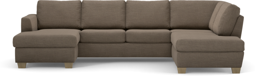 Friday - 3-sits soffa med schäslong vänster och divan höger - Brun