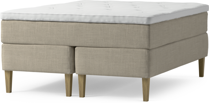 Delux Dream - Kontinentalsäng, dubbelsäng med bäddmadrass och sängben - Beige