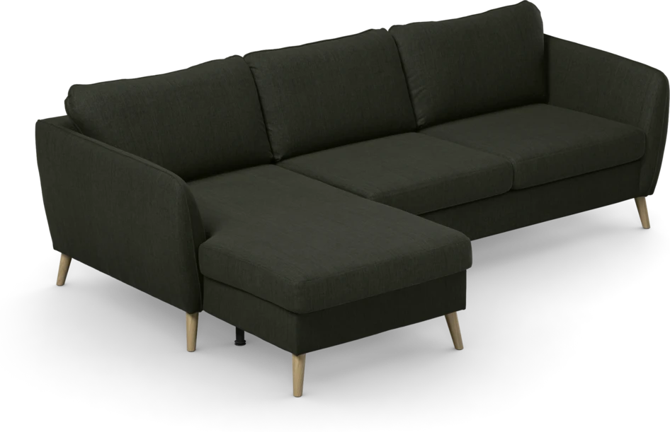 County - 3-sits soffa med flyttbar schäslong - Grön